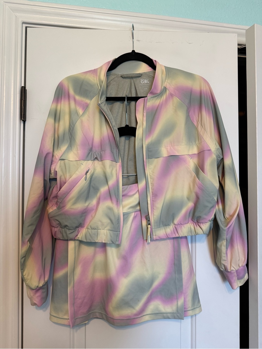 Athleta Pastel Tie-Dye Set- Cropped Jacket & Skort